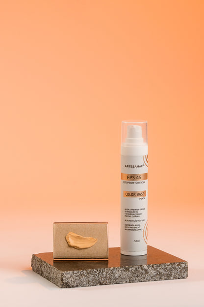 Protetor Solar Facial Efeito Base Fps45 Bege - Pele Morena - HEALTHLINE | Suplementos e Nutracêuticos