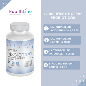 Suplemento Disbiotrat Plus - 60 Cápsulas 17B de Cepas - HEALTHLINE | Suplementos e Nutracêuticos
