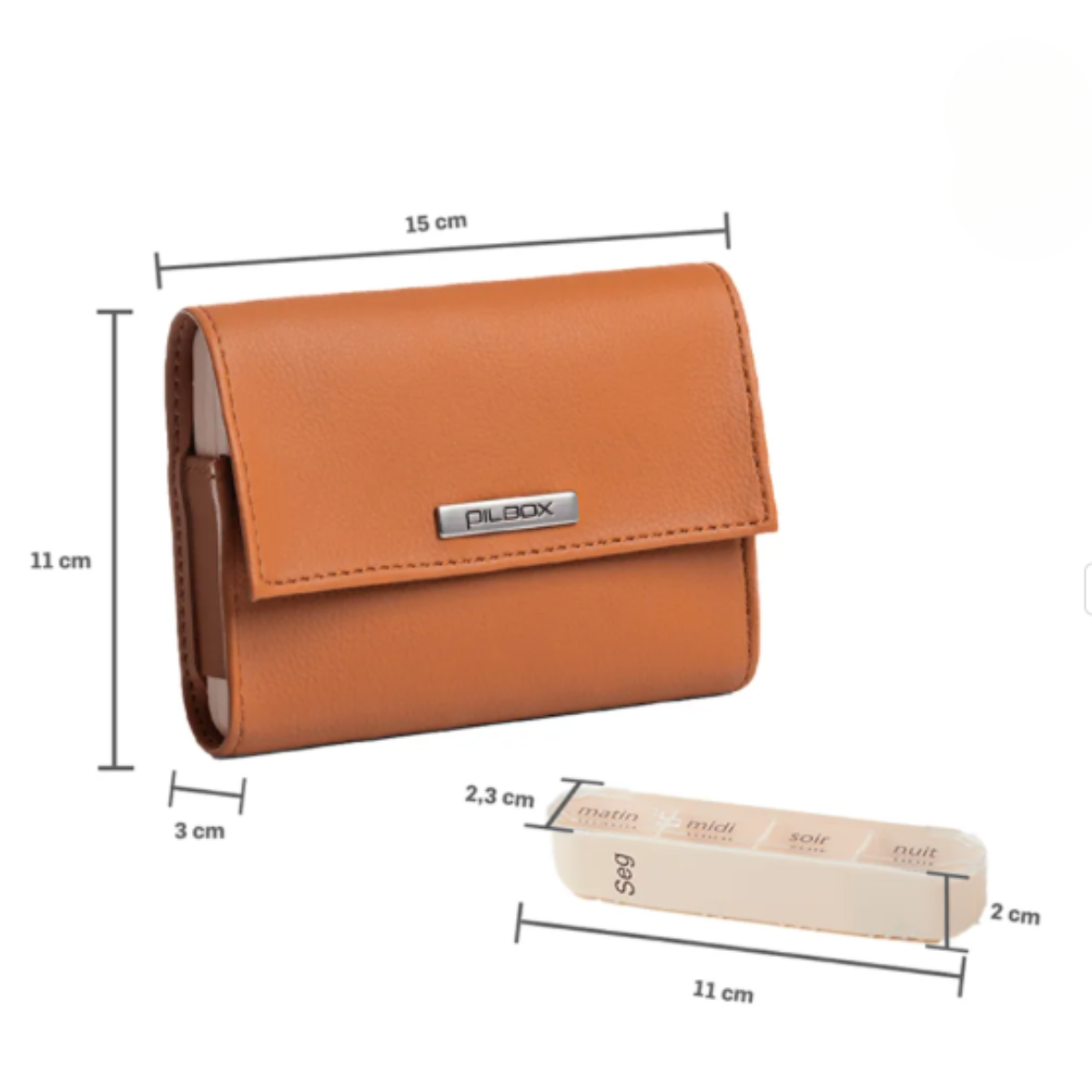 Porta Comprimidos Pilbox® Liberty - Tamanho Médio Castanho