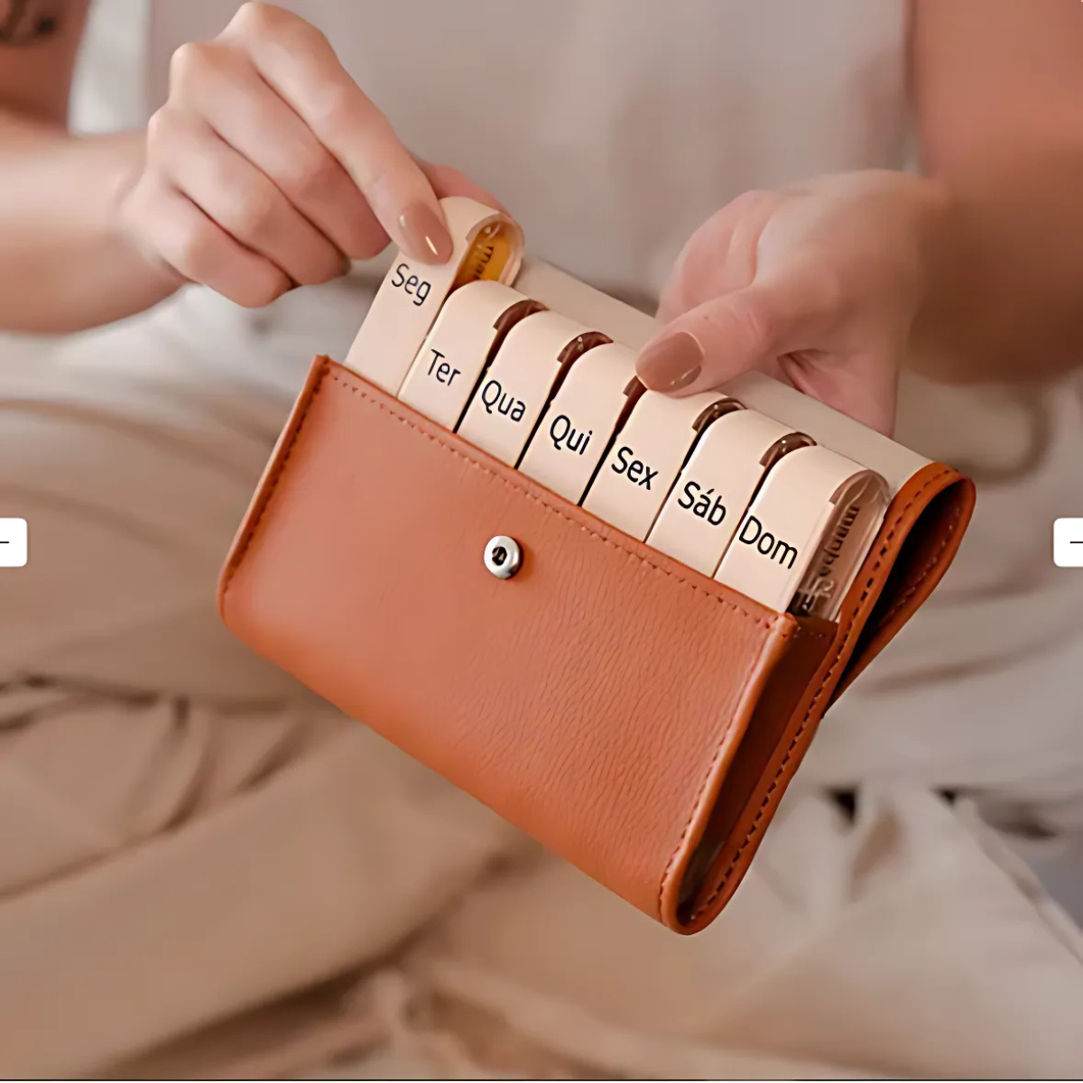 Porta Comprimidos Pilbox® Liberty - Tamanho Médio Castanho