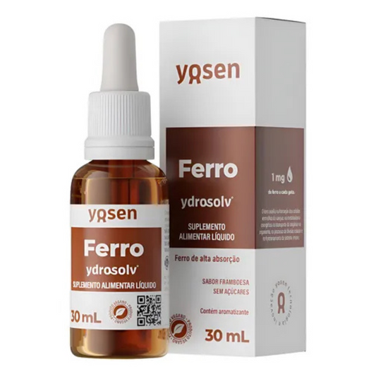 Ferro Ydrosolv Líquido Yosen Em Gotas 30ml - Sabor Framboesa