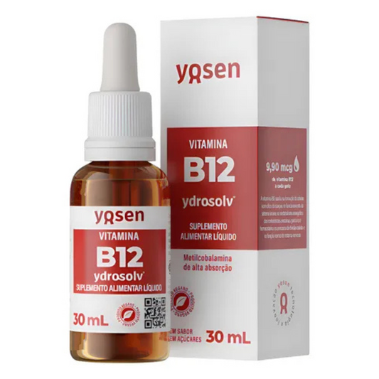 Vitamina Yosen B12 Líquida Metilcobalamina Ydrosolv 30ml - Sem Sabor