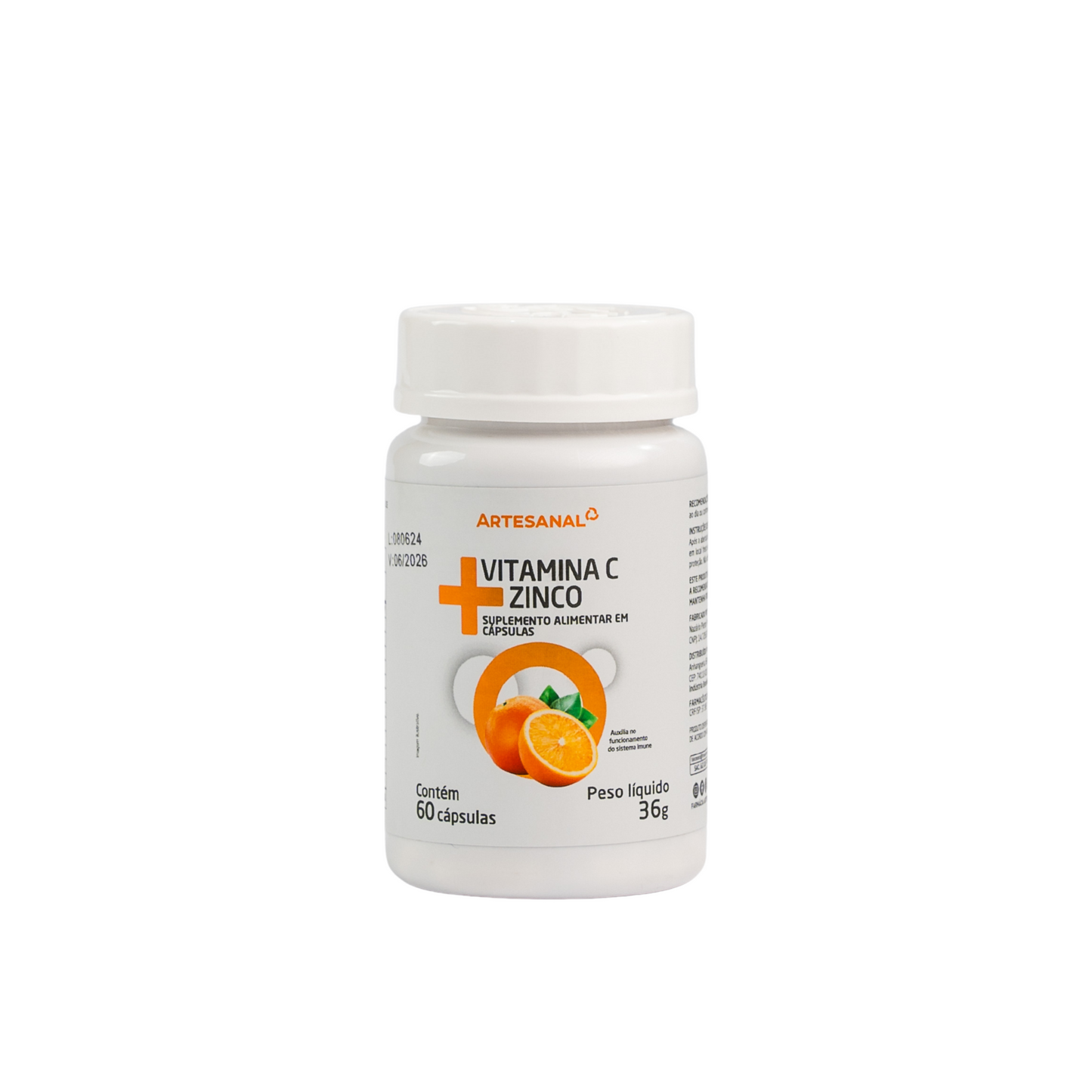 Vitamina C + Zinco - 60 cápsulas - HEALTHLINE | Suplementos e Nutracêuticos