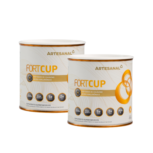 Kit Colágeno Verisol + Ácido Hialurônico Fortcup 250g Sabor Abacaxi Com Hortelã
