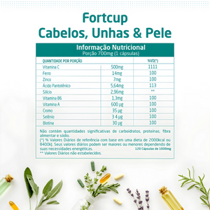 Kit Vitamina Cabelos E Unhas Fortcup 60 Capsulas - Premium - HEALTHLINE | Suplementos e Nutracêuticos