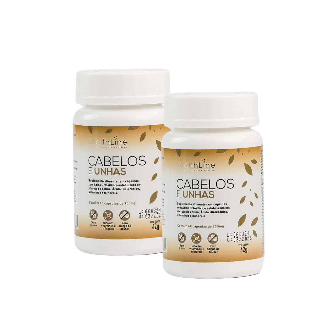 Kit em Dobro Cabelos e Unhas - HEALTHLINE | Suplementos e Nutracêuticos