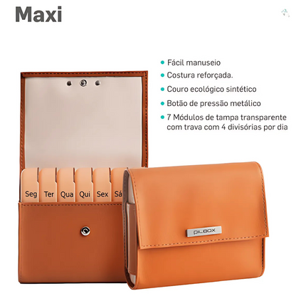 Porta Comprimidos Maxi - Tamanho Grande Castanho