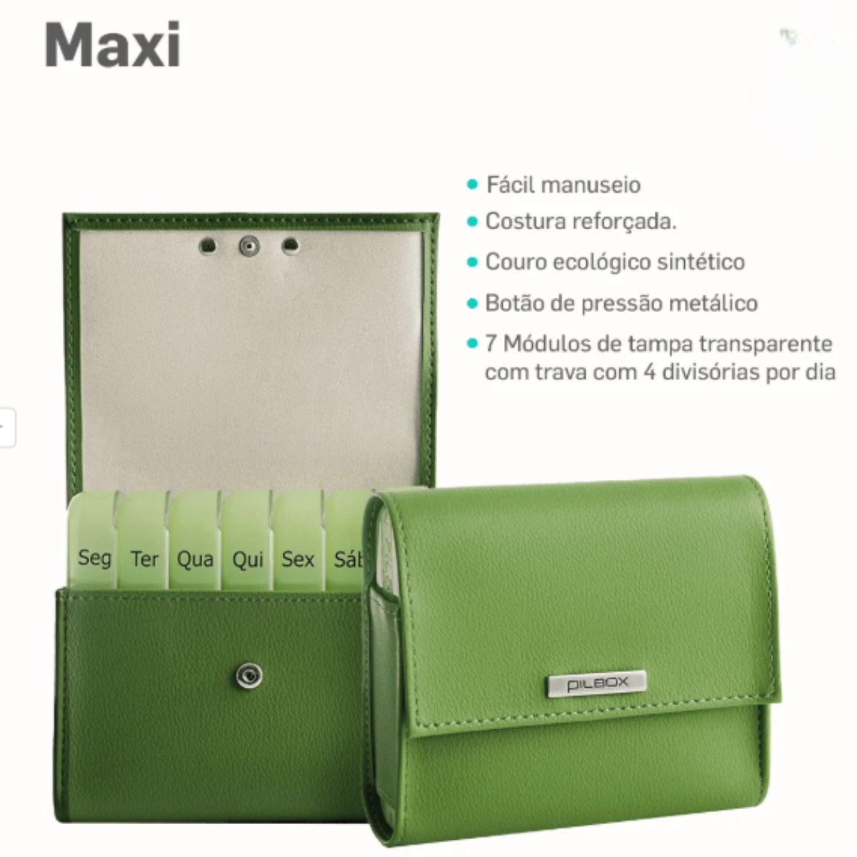 Porta Comprimidos Maxi - Tamanho Grande Verde