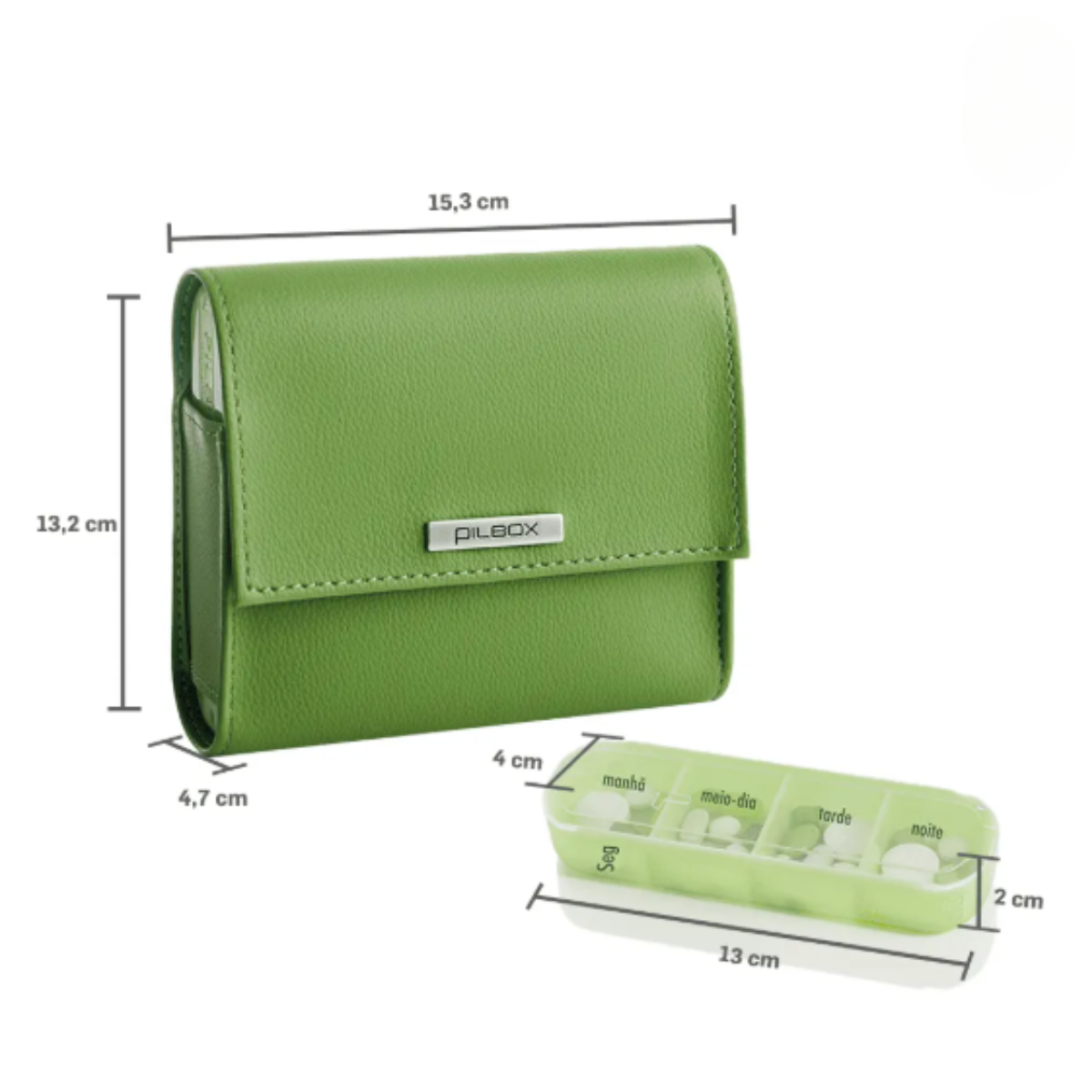 Porta Comprimidos Maxi - Tamanho Grande Verde