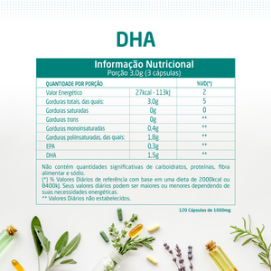 DHA 1000mg 120 cápsulas - HEALTHLINE | Suplementos e Nutracêuticos