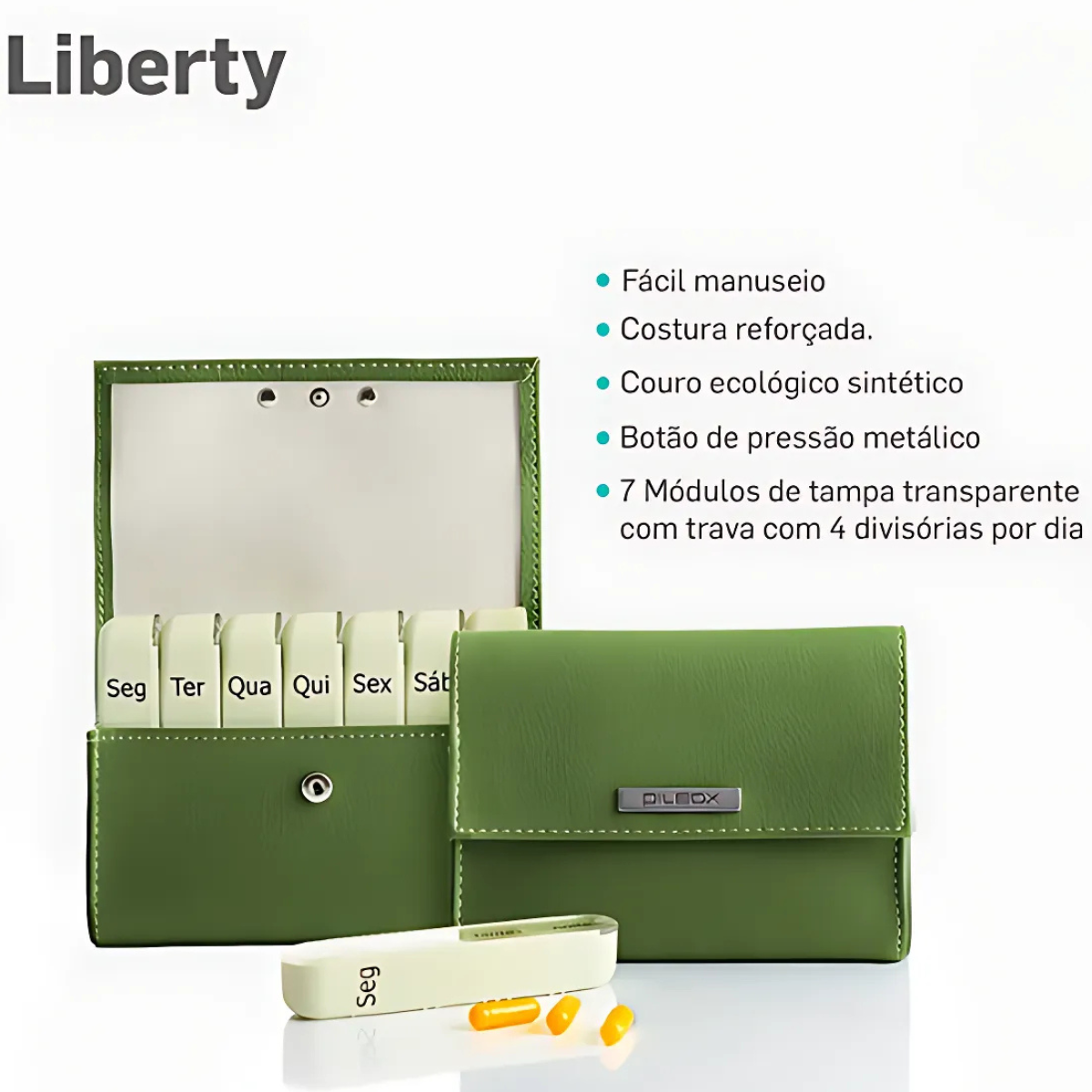 Porta Comprimidos Liberty - Tamanho Médio Verde