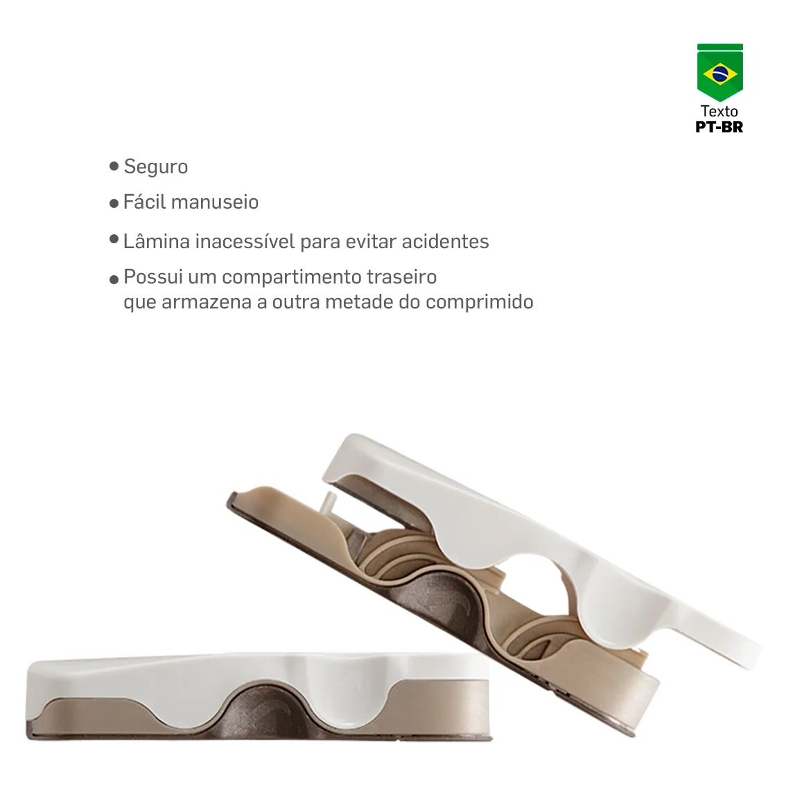 Cortador De Comprimidos Pilbox Cutter Cor Cinza