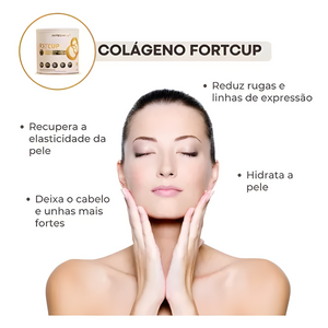 Colágeno Verisol + Ácido Hialurônico Fortcup 250g Sabor Abacaxi Com Hortelã - HEALTHLINE | Suplementos e Nutracêuticos