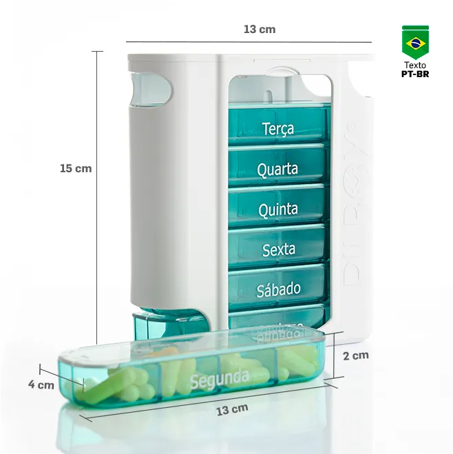 Porta Comprimidos Semanal Seven Pilbox - Pilbox 7 Compartimentos Grandes
