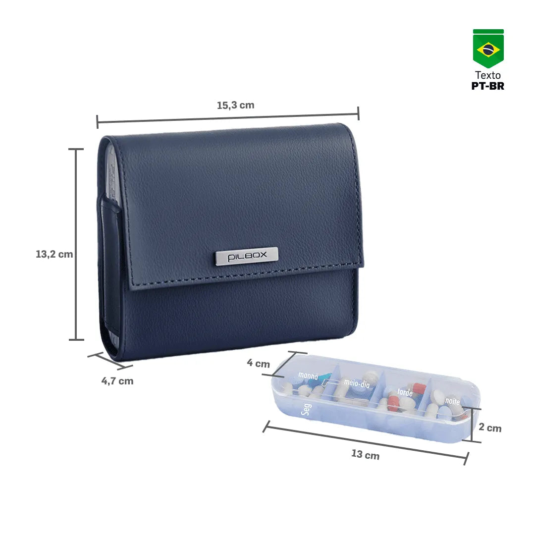 Porta Comprimidos Maxi - Tamanho Grande Azul Marinho