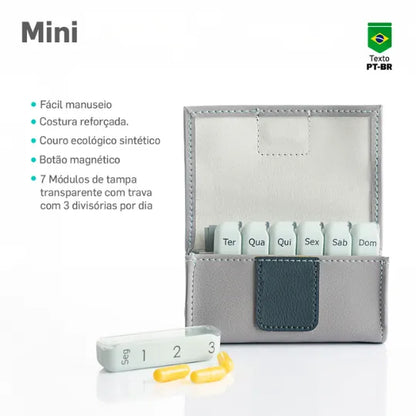 Porta Comprimidos PILBOX® Mini - Cor Cinza