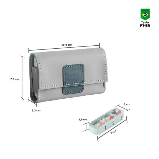 Porta Comprimidos PILBOX® Mini - Cor Cinza